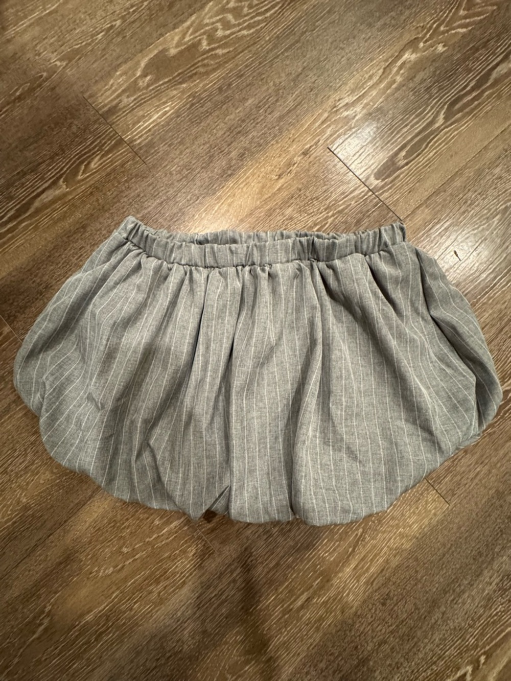 Fashion Nova Grey Pinstripe Bubble Skort